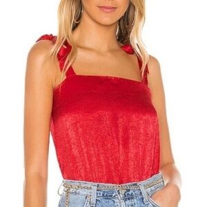 Superdown from Revolve Andrea Red Tie Strap Bodysuit